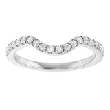 14K White 1/3 CTW Natual Diamond French-Set Contour Band