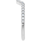 14K White Gold 1/4 CTW Natual Diamond French-Set Contour Band