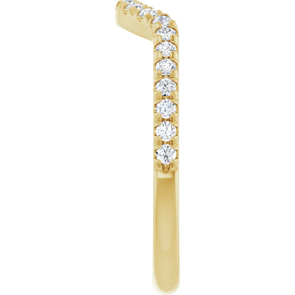 14K Yellow 1/4 CTW Lab-Grown Diamond French-Set Contour Band