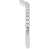 14K White 1/3 CTW Natual Diamond French-Set Contour Band