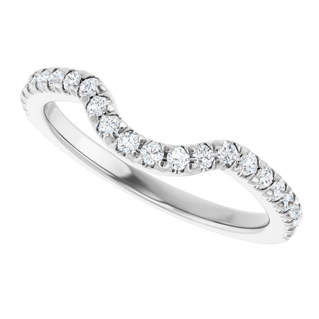 Platinum 1/4 CTW Lab-Grown Diamond French-Set Contour Band