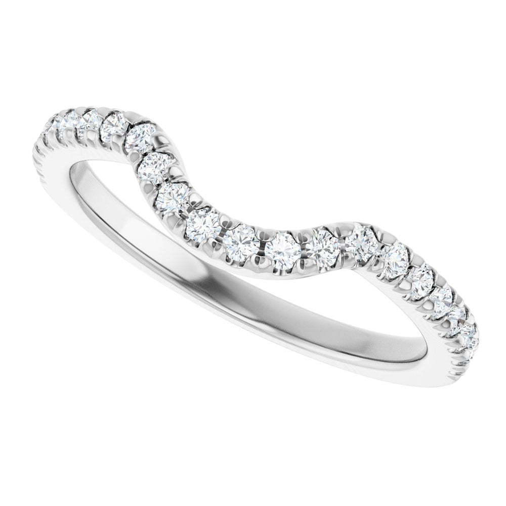 14K White Gold 1/3 CTW Lab-Grown Diamond French-Set Contour Band