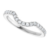 14K White Gold 1/3 CTW Lab-Grown Diamond French-Set Contour Band