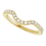 14K Yellow 1/3 CTW Natual Diamond French-Set Contour Band