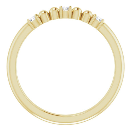 14K Yellow Gold 1/10 CTW Natural Diamond Bead Ring