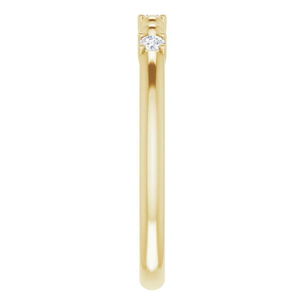 14K Yellow 1/10 CTW Natural Diamond Bead Ring