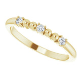 14K Yellow 1/10 CTW Natural Diamond Bead Ring