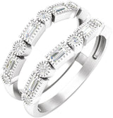 14K White Gold 1/2 CTW Natural Diamond Ring Guard