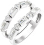 14K White Gold 1/2 CTW Natural Diamond Ring Guard