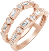 14K Rose Gold 1/2 CTW Natural Diamond Ring Guard