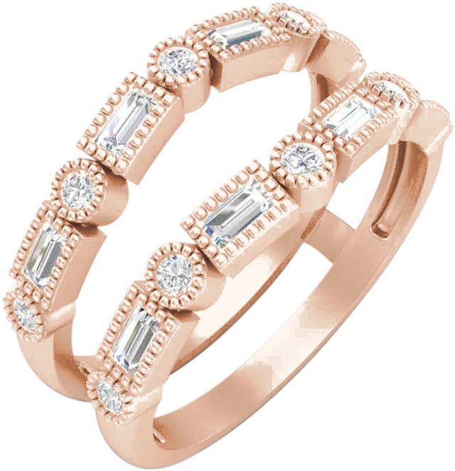 14K Rose Gold 1/2 CTW Natural Diamond Ring Guard