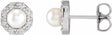 14K White Gold Cultured White Akoya Pearl & .07 CTW Natural Diamond Halo-Style Earrings