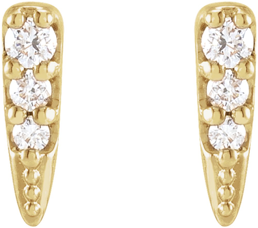 14K Yellow .07 CTW Natural Diamond Spike Earrings