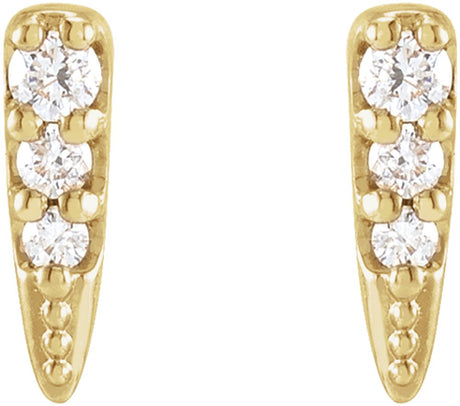 14K Yellow .07 CTW Natural Diamond Spike Earrings