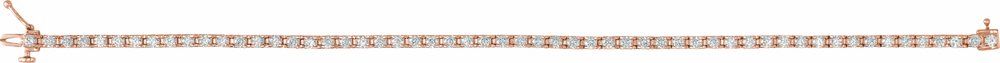 14K Rose 3 CTW Natural Diamond Line 7 1/4" Bracelet