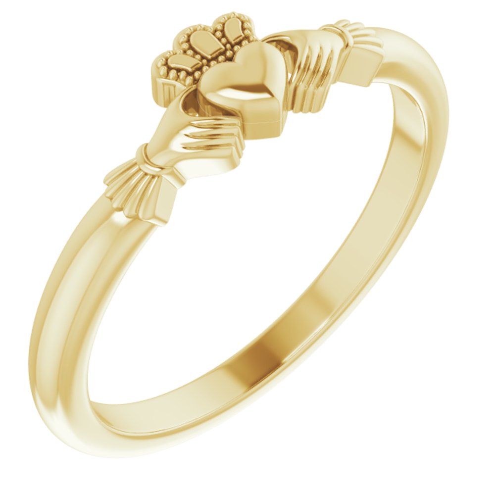 14K Yellow Gold Claddagh Ring