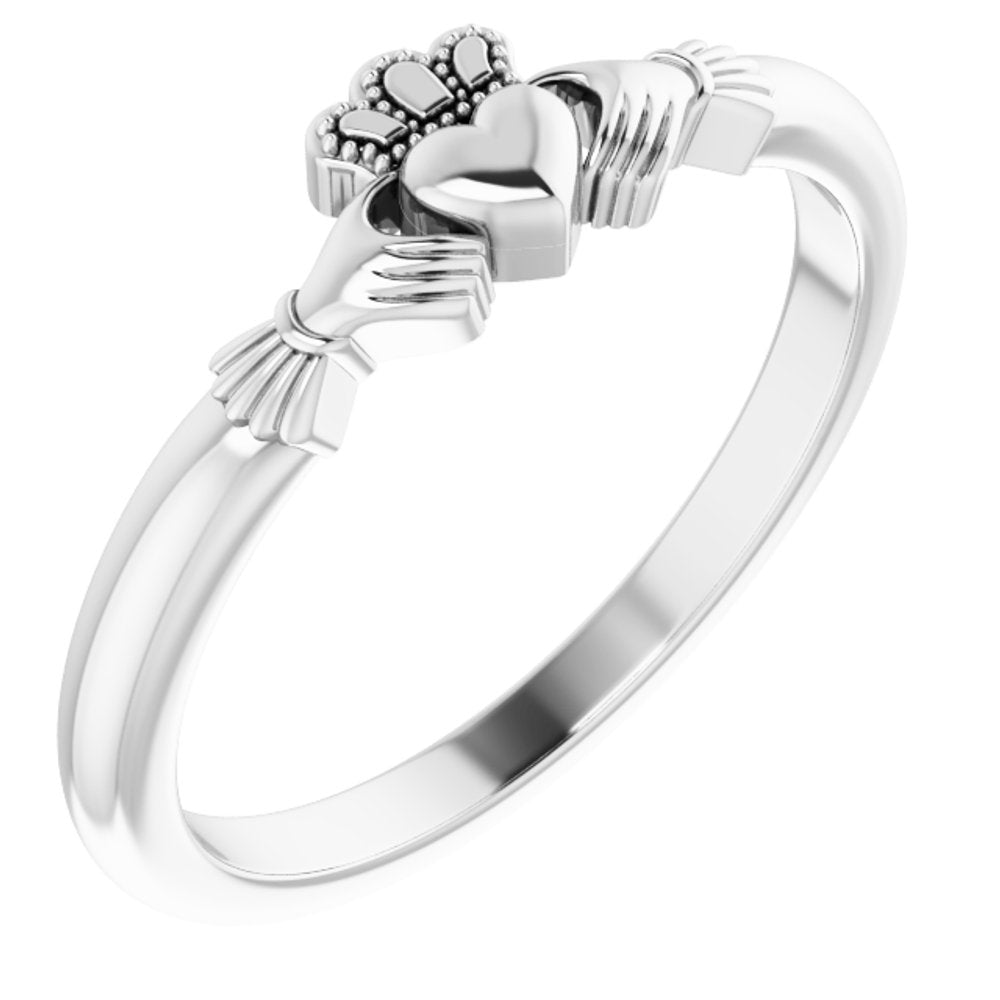 14K White Gold Claddagh Ring