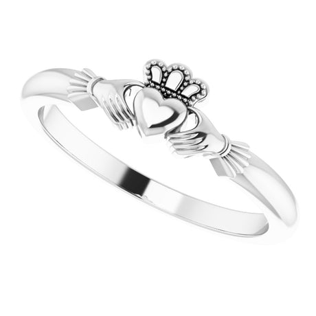 14K White Gold Claddagh Ring