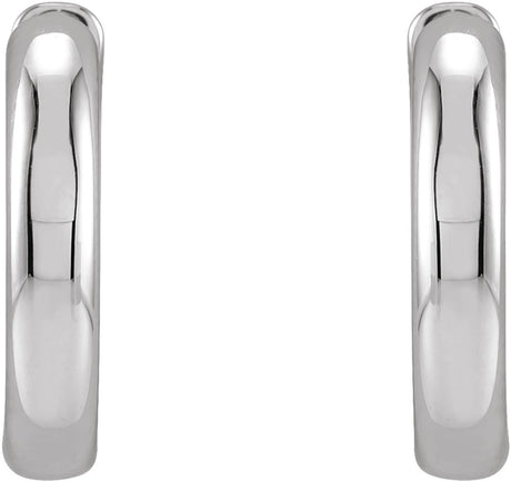 14K White Hinged 15 mm Hoop Earrings