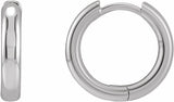 14K White Hinged 15 mm Hoop Earrings
