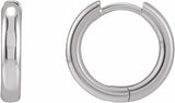 14K White Gold Hinged 15 mm Hoop Earrings