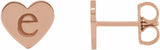 14K Rose Gold 8 mm Engravable Heart Earrings