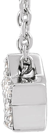 14K White .04 CTW Natural Diamond Star 16-18" Necklace