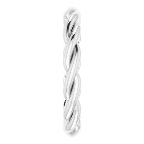 14K White Woven-Design Band