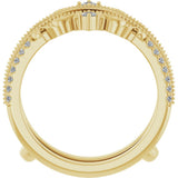 14K Yellow 1/6 CTW Natural Diamond Accented Floral Inspired Ring Guard