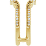 14K Yellow 1/6 CTW Natural Diamond Accented Floral Inspired Ring Guard