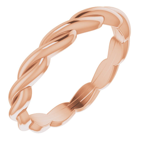 14K Rose Woven-Design Band Size 4.5