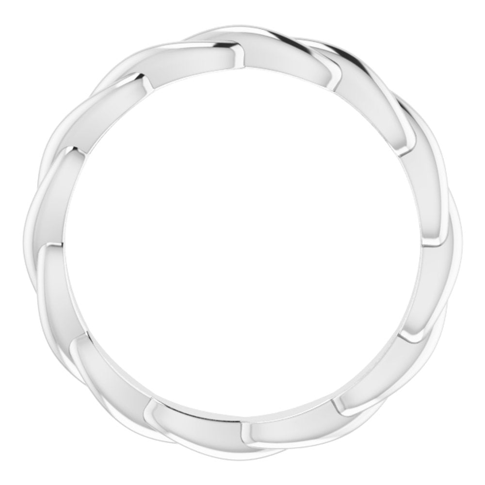 Platinum Woven-Design Band Size 5.5