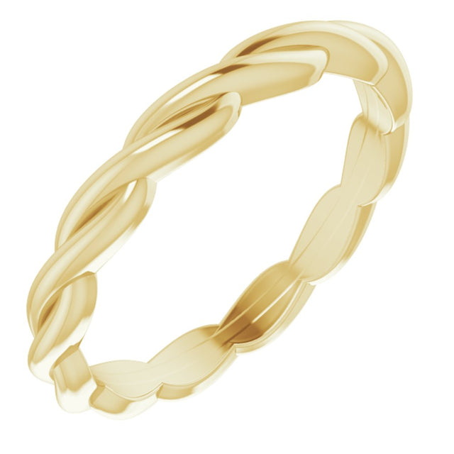 14K Yellow Gold Woven-Design Band Size 6