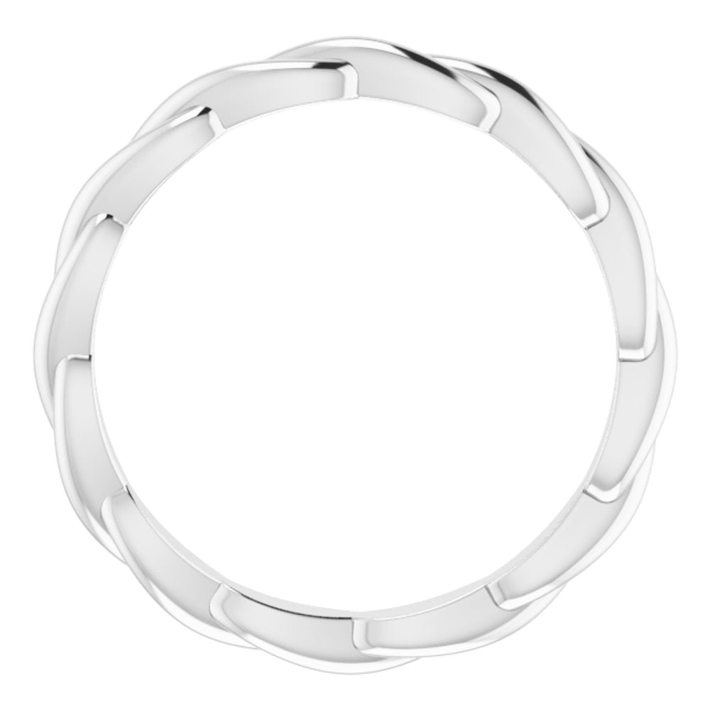 10K White Woven-Design Band