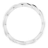 10K White Woven-Design Band