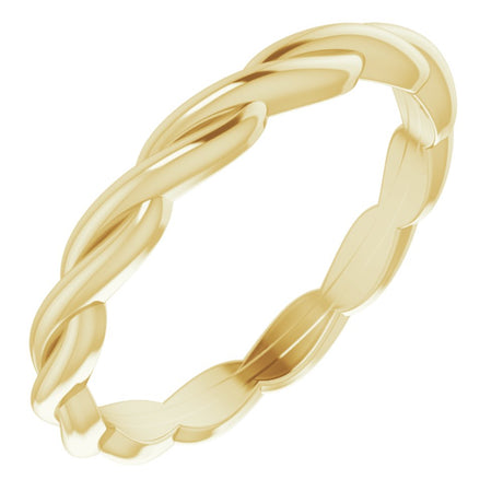 14K Yellow Gold Woven-Design Band Size 6.5