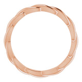 14K Rose Gold Woven-Design Band Size 6.5