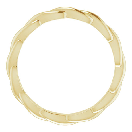 14K Yellow Gold Woven-Design Band Size 6.5