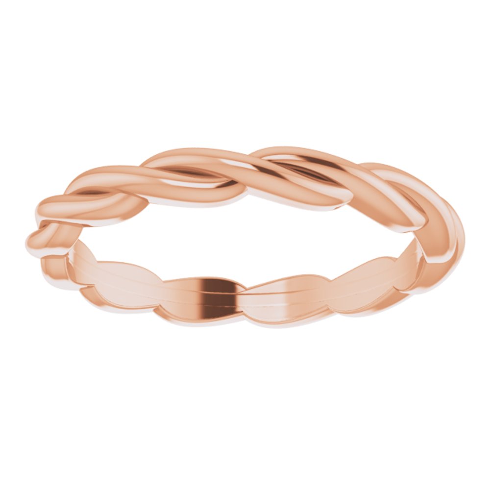 14K Rose Gold Woven-Design Band Size 6.5
