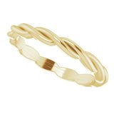 14K Yellow Gold Woven-Design Band Size 6.5