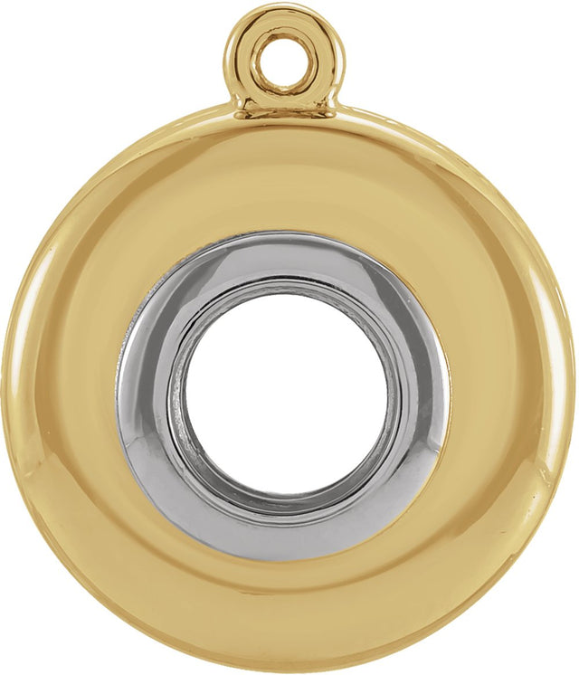 14K Yellow/White 7 mm Round Bezel-Set Dangle