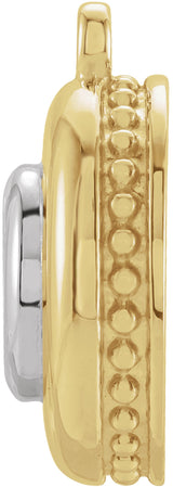 14K Yellow/White 7 mm Round Bezel-Set Dangle