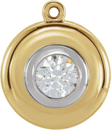 14K Yellow/White 7 mm Round Bezel-Set Dangle