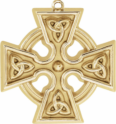 14K Yellow Celtic-Inspired Cross Dangle