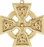 14K Yellow Celtic-Inspired Cross Dangle