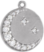 14K White .08 CTW Natural Diamond Half Moon Dangle