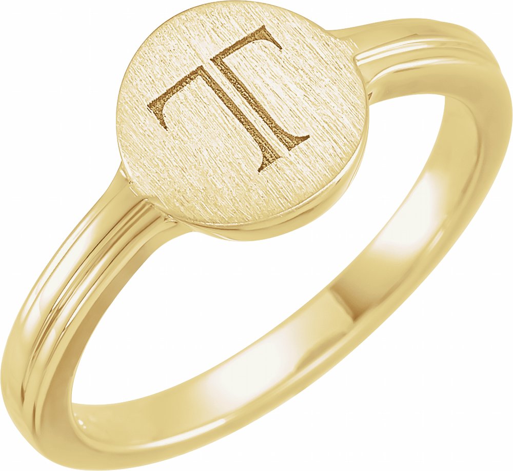 14K Yellow 10x9 mm Oval Signet Ring