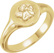 14K Yellow Cherub Angel Pinky Ring