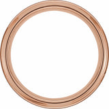 18K Rose Gold PVD & Black PVD Tungsten 6 mm Beveled Stepped Edge Satin Band