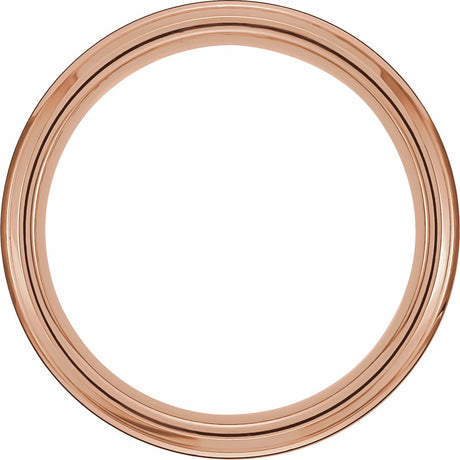 18K Rose Gold PVD & Black PVD Tungsten 6 mm Beveled Stepped-Edge Comfort-Fit Band Size 7